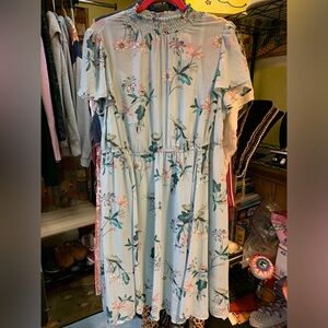 Torrid blue mini floral chiffon dress Sz 1x-14-16. NWT!